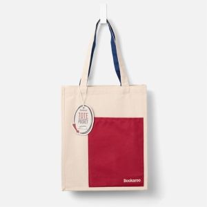 Bookaroo Tote Bag - Dark Red & Navy