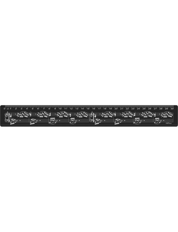 Linjal Notblad 30 cm Svart