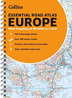 Collins Essential Road Atlas Europe - Clear and Detailed Map of Europe in H