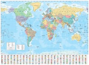 Collins Large World Wall Laminated Map (70 x 91.5 cm) - Laminated Map with