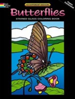 Butterflies stained glass coloring book