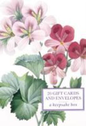 Tin Box of 20 Gift Cards and Envelopes: Redoute Geranium