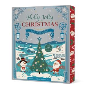Holly Jolly Christmas Coloring Book - Festive Scenes of Santa, Reindeer & C