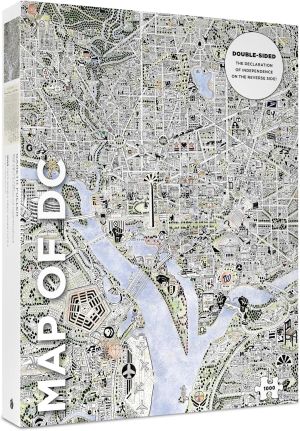 Gareth Fuller: Map of DC and The Declaration of Independence 1000-Piece Double Sided Jigsaw Puzzle