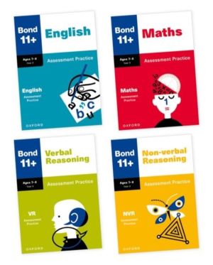 Bond 11+ Assessment Practice Age 7-8 Bundle: Maths, English, Verbal Reasoni