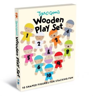 Taro Gomi's Wooden Play Set - 10 Shaped Figures for Stacking Fun