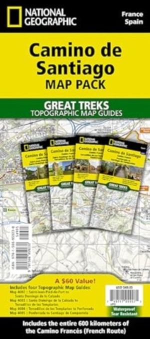 Camino de Santiago Map Map Pack Bundle - 4 map pack for the whole route