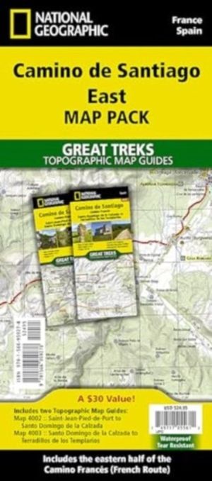 Camino de Santiago East Map Map Pack Bundle - 2 map set