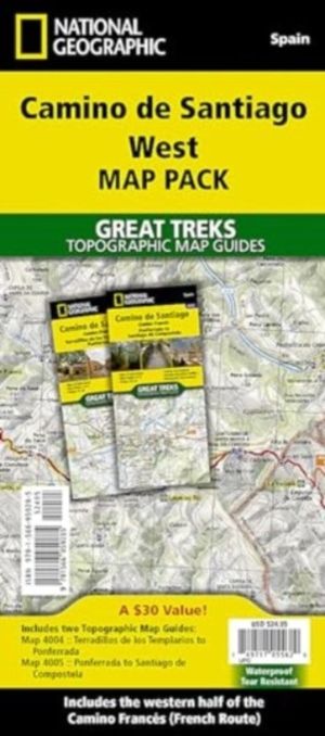 Camino de Santiago West Map Map Pack Bundle