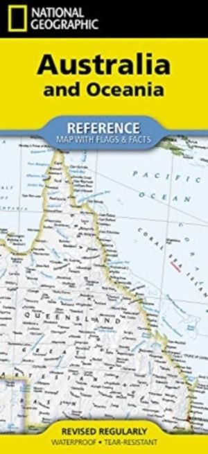 Australia and Oceania Reference Map (Folded) - folded with flags and facts