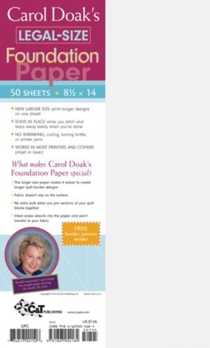 Carol Doak's Legal Size Foundation Paper - 50 Sheets, 8 1/2ÔÇØ x 14ÔÇØ