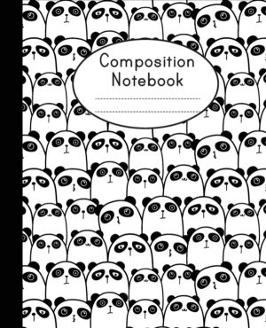 Composition Notebook - Cute Panda Pattern - College Ruled - Notebook For Ki