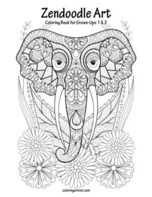 Zendoodle Art Coloring Book for Grown-Ups 1 & 2