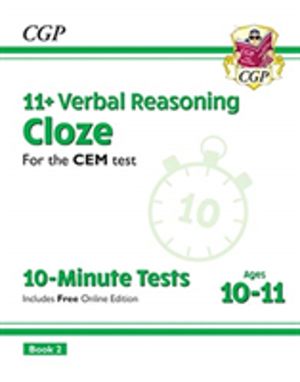 11+ CEM 10-Minute Tests: Verbal Reasoning Cloze - Ages 10-11 Book 2 (with O