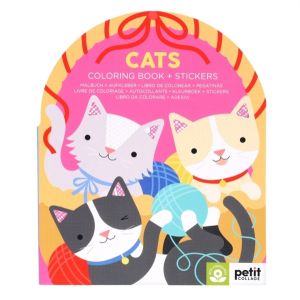 Cats Coloring Book + Stickers