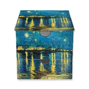 Vincent van Gogh: Starry Night over the Rhone Flame Tree Memo Box with Draw