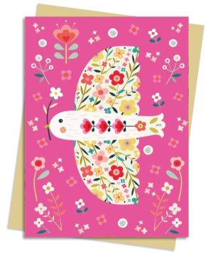 Bee Brown: Pink Floral Dove Greeting Card Pack - Pack of 6
