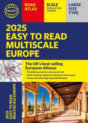 2025 Philip's Easy to Read Multiscale Road Atlas of Europe - (A4 paperback