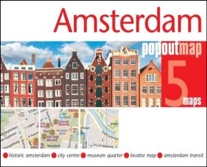 Amsterdam PopOut Map - pocket size, pop up map of Amsterdam city centre - I