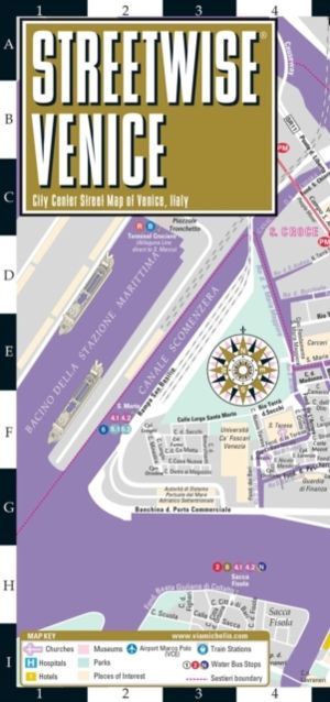Streetwise Venice Map - Laminated City Center Street Map of Venice, Italy -