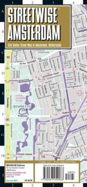 Streetwise Amsterdam Map - Laminated City Center Street Map of Amsterdam, N