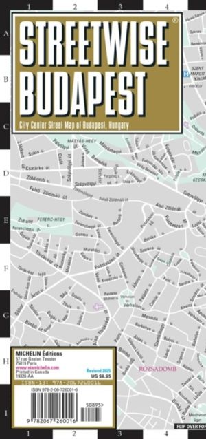 Streetwise Budapest Map - Laminated City Center Street Map of Budapest, Hun