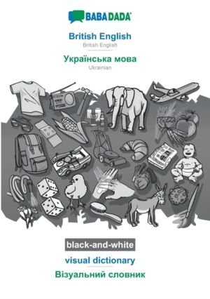 BABADADA black-and-white, British English - Ukrainian (in cyrillic script),