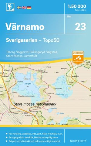 23 Värnamo Sverigeserien Topo50 : Skala 1:50 000