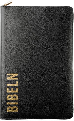 Bibel 2026 Slimline - Bounded leather Svart med dragkedja