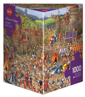 Triangular, Cartoon Ruyer Bunny Battles, Pussel, 1000 bitar, Heye
