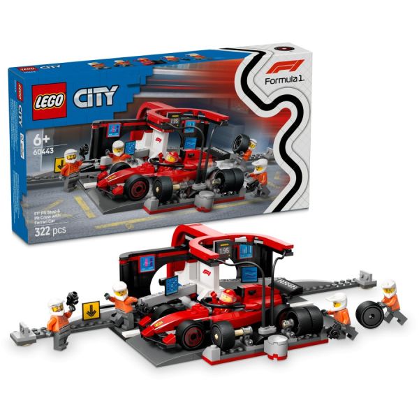 LEGO® 60443 F1® depåstopp & depåteam