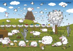 Humor Sheep in Paradise, Pussel, 1000 bitar, Piatnik